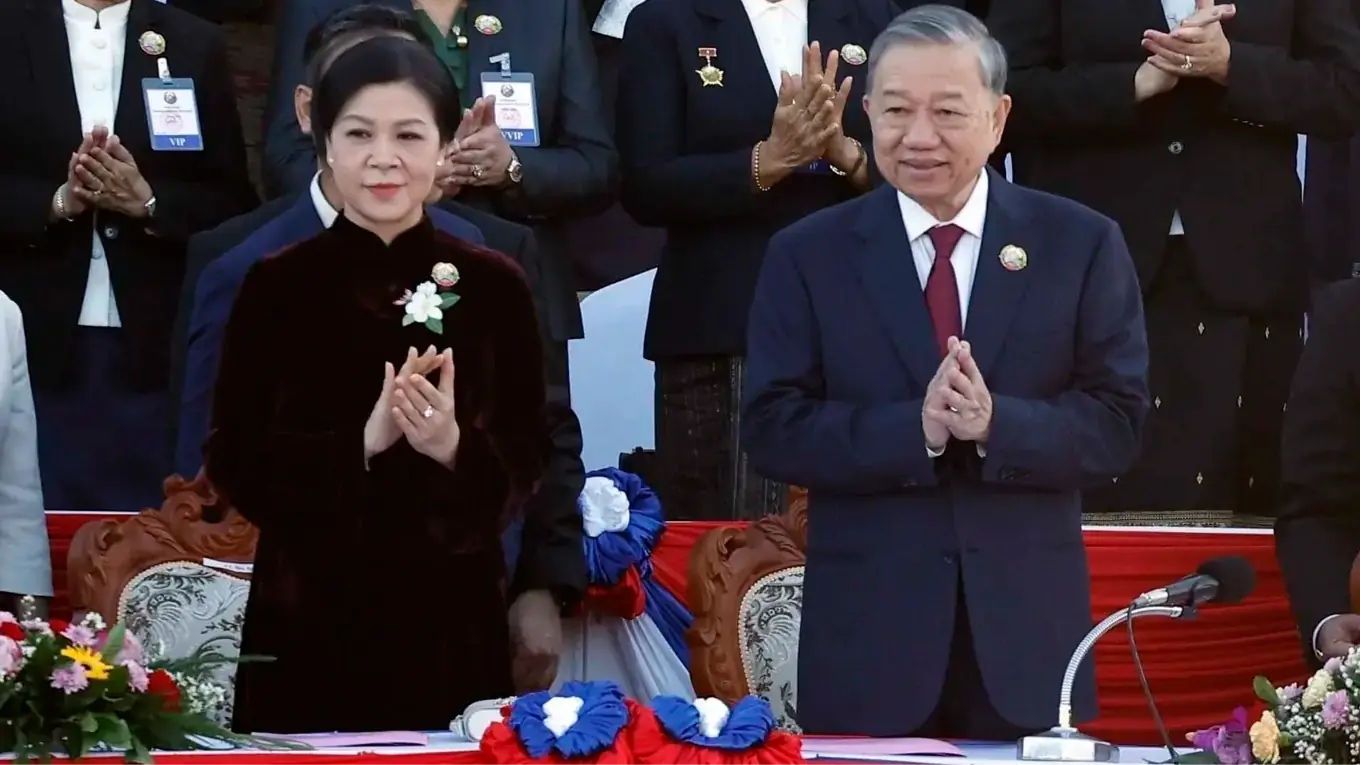 Tổng Bí thư Tô Lâm dự lễ kỷ niệm 50 năm Quốc khánh Lào